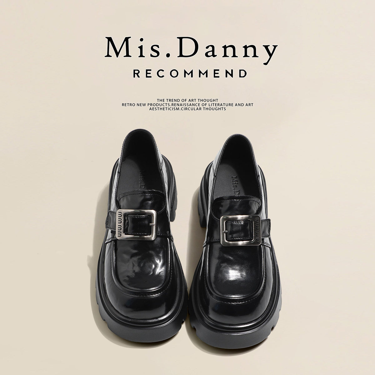 5.5cm Platform PU Leather Loafers