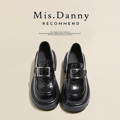 5.5cm Platform PU Leather Loafers