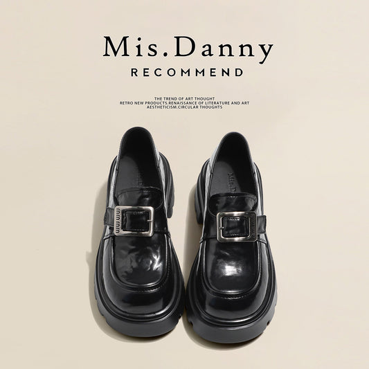5.5cm Platform PU Leather Loafers