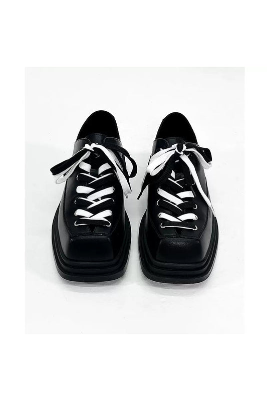 Contrast Laces Platform Derby Shoes
