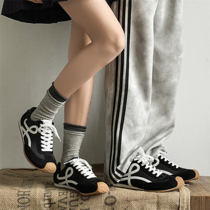 Suede Panel Lace Up Sneakers