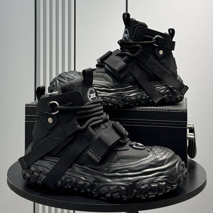 Strap Buckle Platform Chunky Sole Sneakers