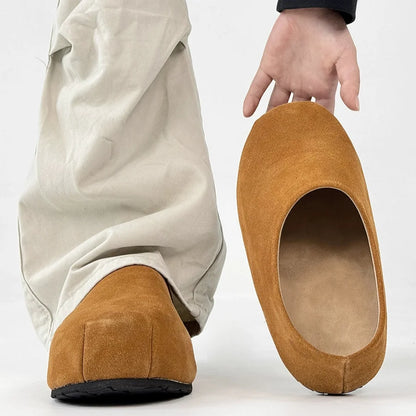 Large Toe Design Slip-On Suede Shoes
