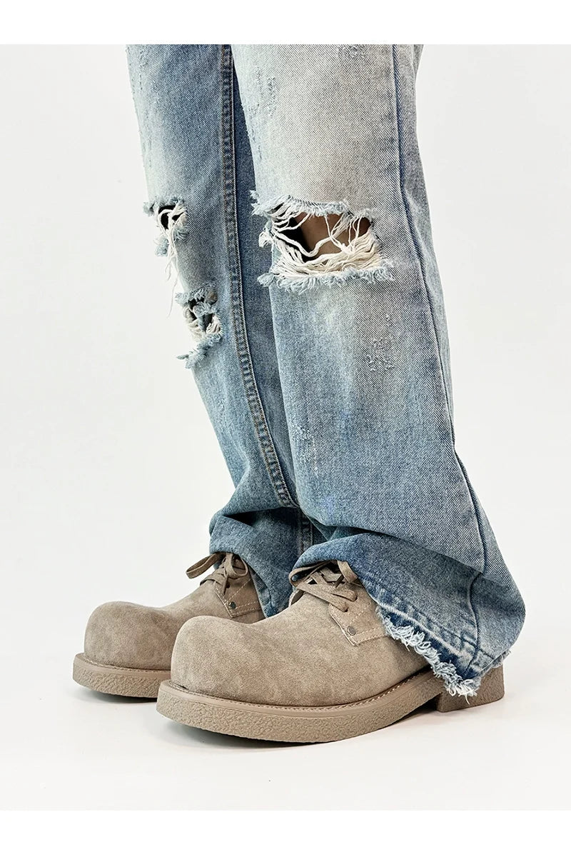 Chunky Suede Platform Derby Shoes