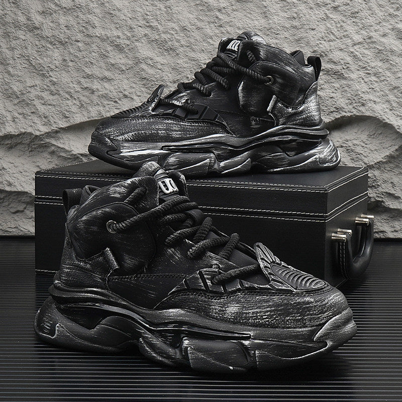 Gradient Sole Height-Increasing Dad Sneakers