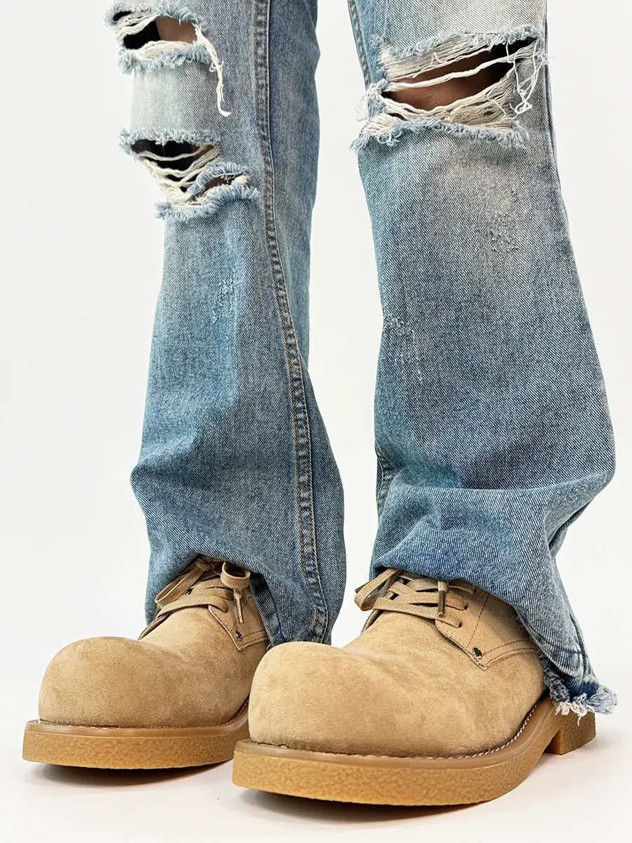 Chunky Suede Platform Derby Shoes