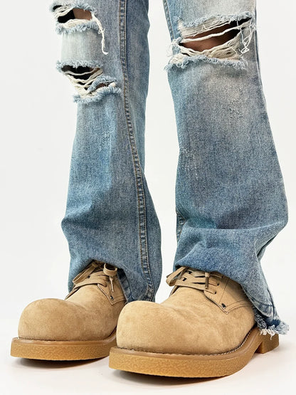 Chunky Suede Platform Derby Shoes