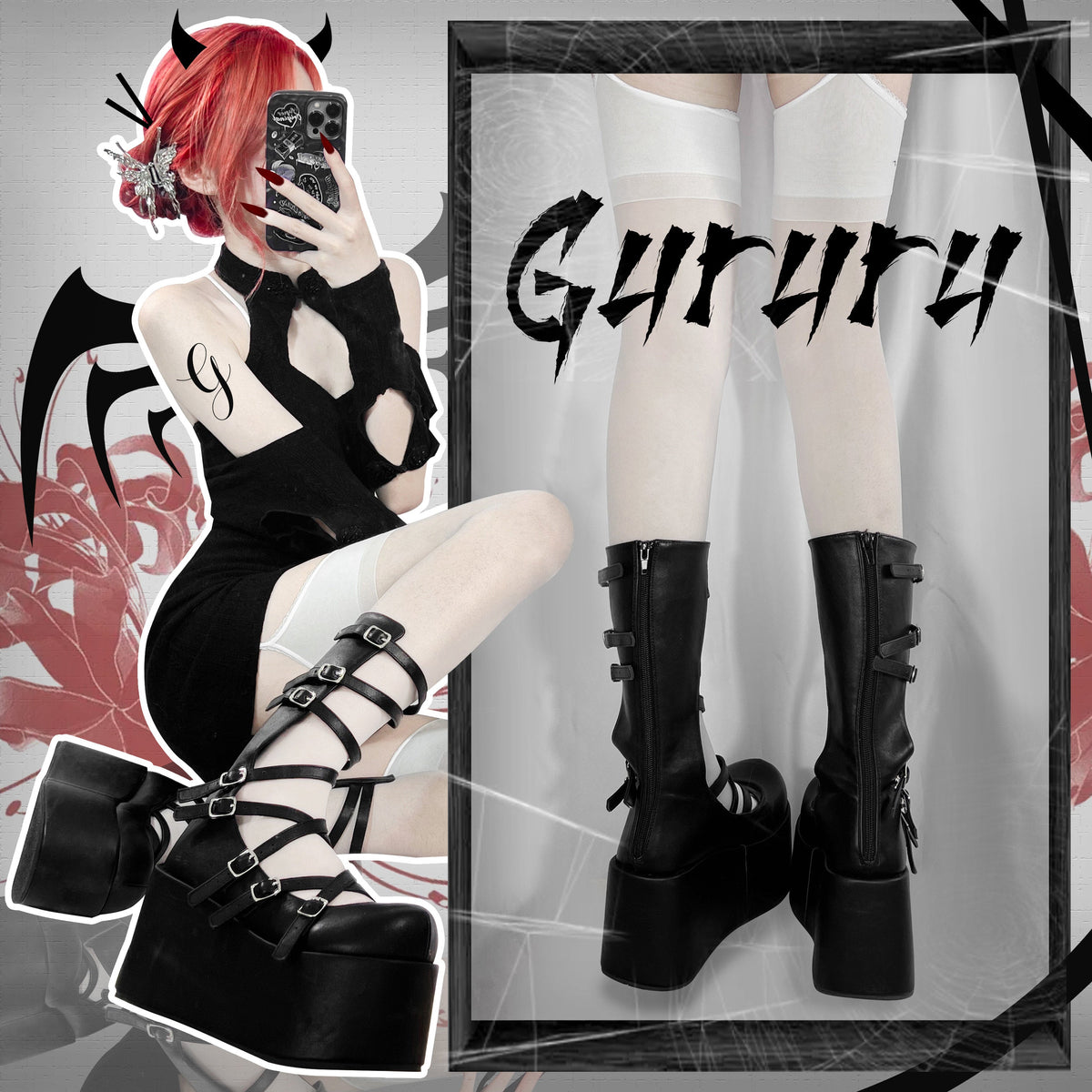 Roman Lace Platform Boots