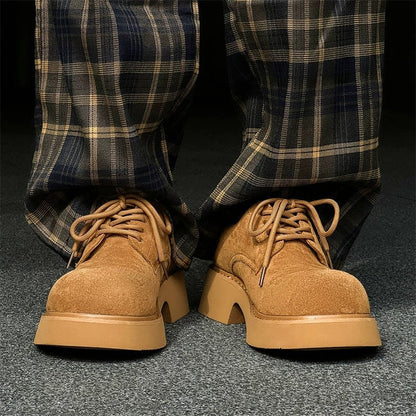 Suede Lace Up Thick Sole Shoes
