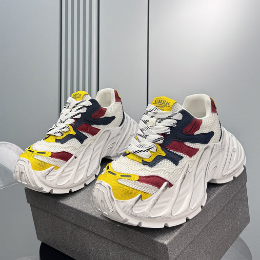 Mesh Washed Thick Sole Sneakers