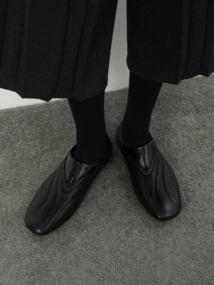 Streamlined Low-Profile Leather Slip-On Shoes