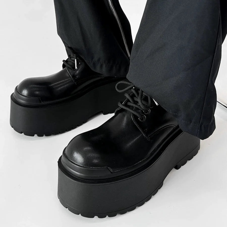 10cm Uplift Thick Sole Leather Derby Shoes WN19132