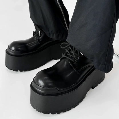 10cm Uplift Thick Sole Leather Derby Shoes WN19132