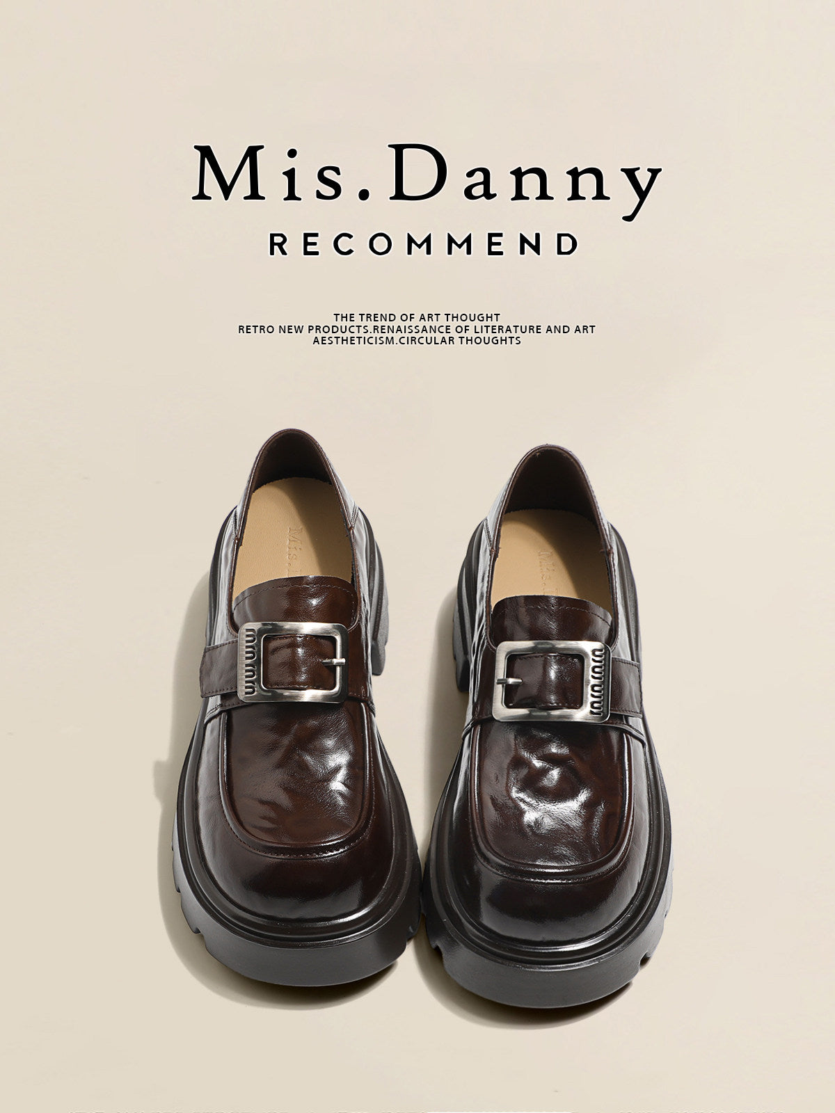 5.5cm Platform PU Leather Loafers