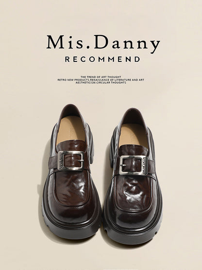 5.5cm Platform PU Leather Loafers