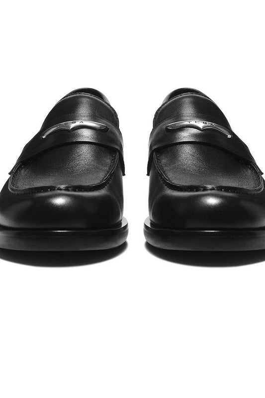 Croc-Embossed Leather Loafers