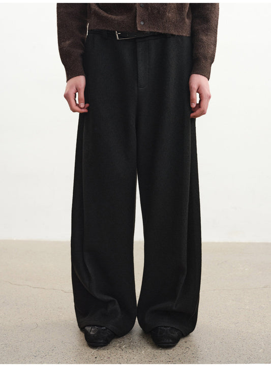 Side-Pleated Casual Pants