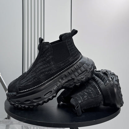 Embroidery Side Gore Chunky Sole Sneakers