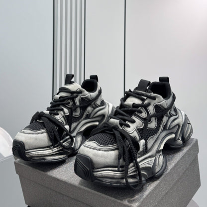 Mesh Panel Chunky Sole Sneakers