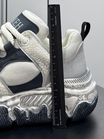 Panel Rope Lace Chunky Sole Sneakers