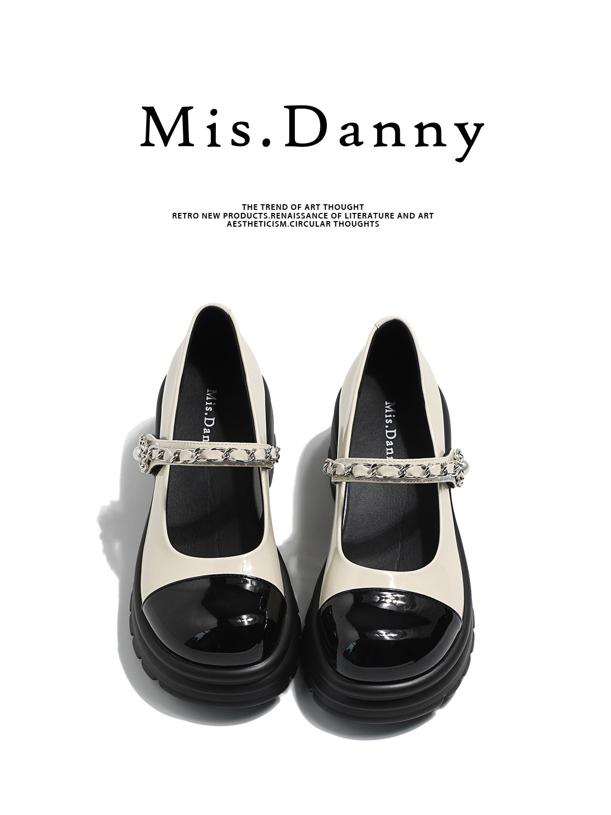 Color Block Platform Chunky Heel Shoes