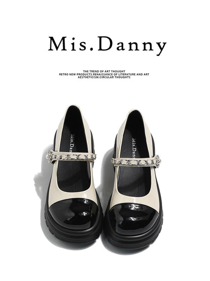 Color Block Platform Chunky Heel Shoes