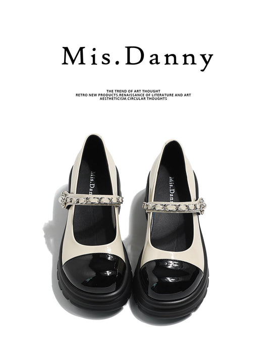 Color Block Platform Chunky Heel Shoes