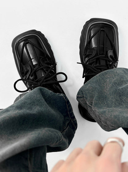 Panel Design Chunky Sole Sneakers