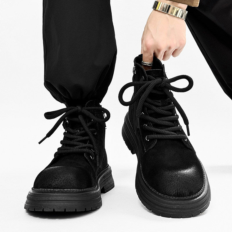 Chunky Lug Sole Platform Lace-Up Zipper Boots