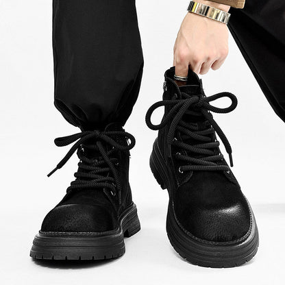 Chunky Lug Sole Platform Lace-Up Zipper Boots