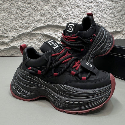 Rope Lace Panel Chunky Sole Sneakers