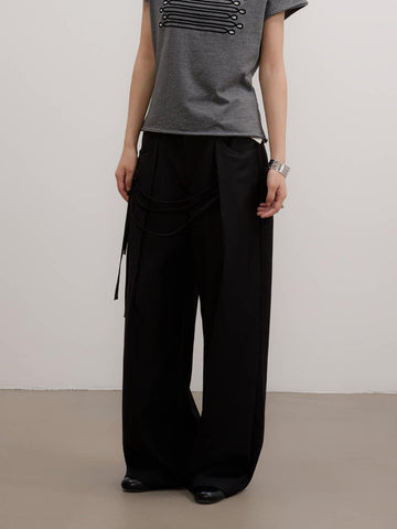 Drapey Pleated Wide Leg Trousers