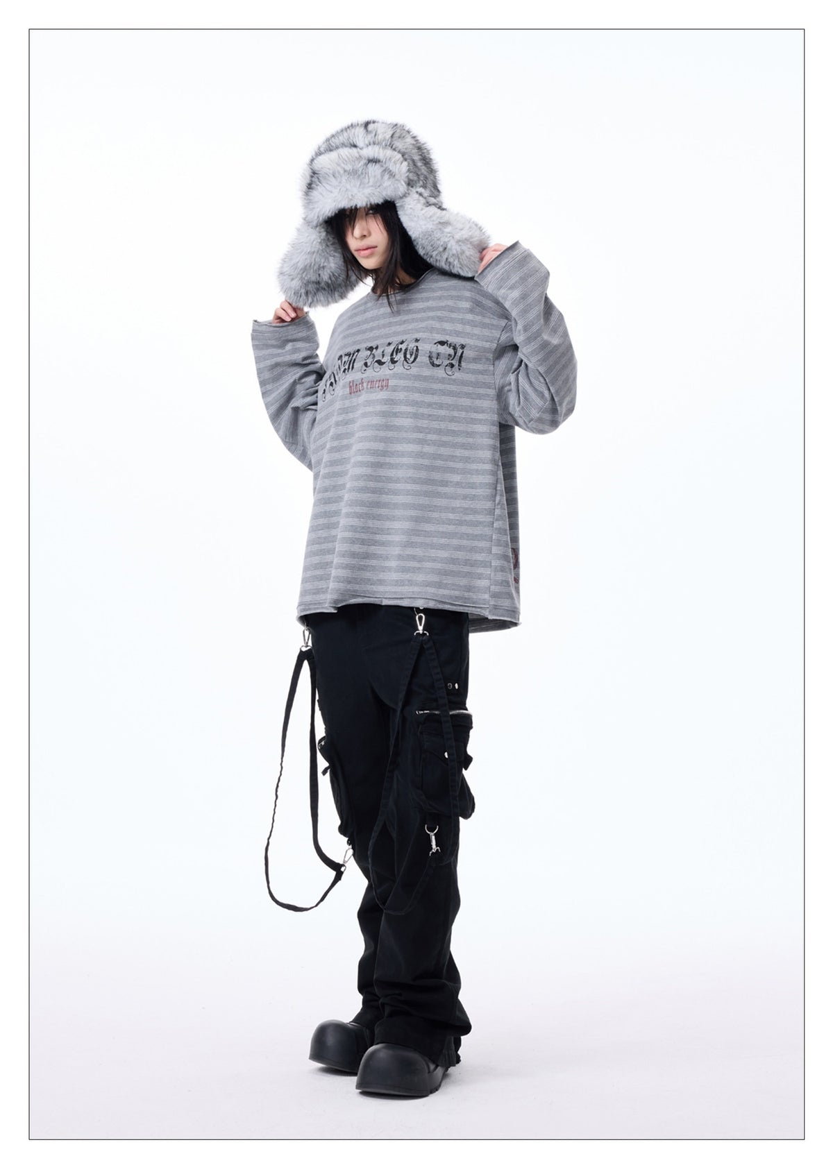 Striped Cotton Crewneck Long-sleeve T-shirt