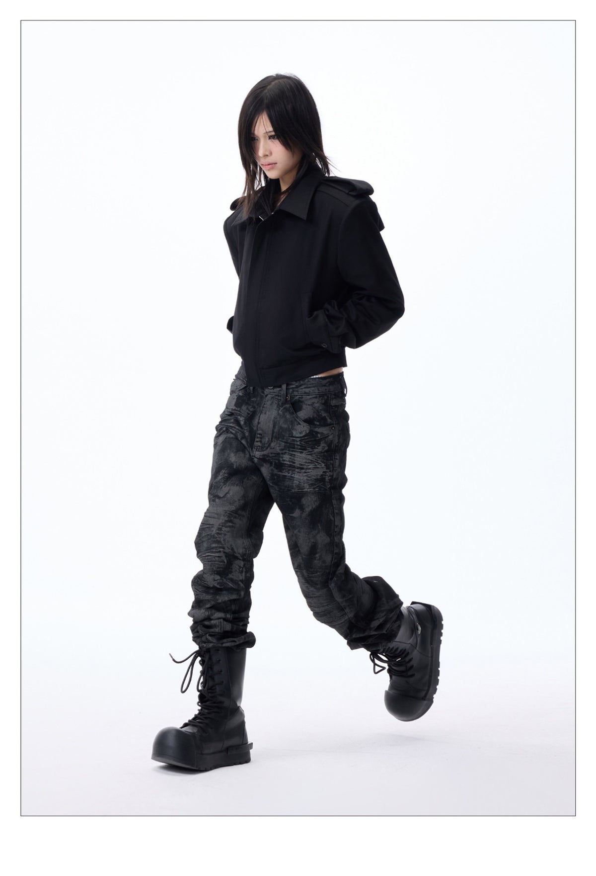 Glitter Skinny Slim Fit Black Jeans