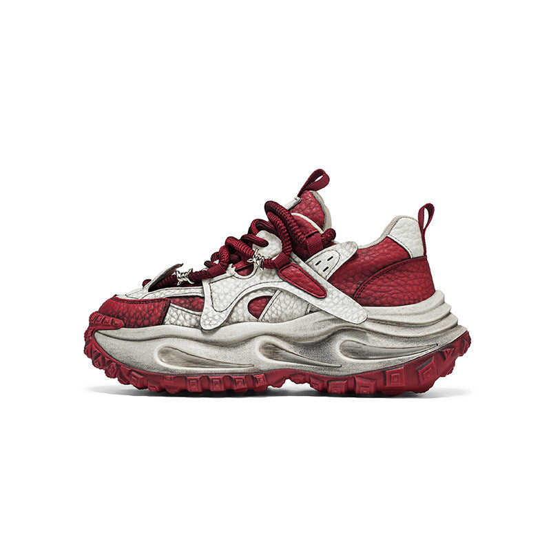 Color-Block Panel Trail Chunky Lace-Up Sneakers
