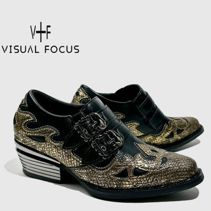Gold-Tone Slip-On Chelsea Shoes