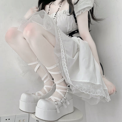 Roman Lace Platform Boots