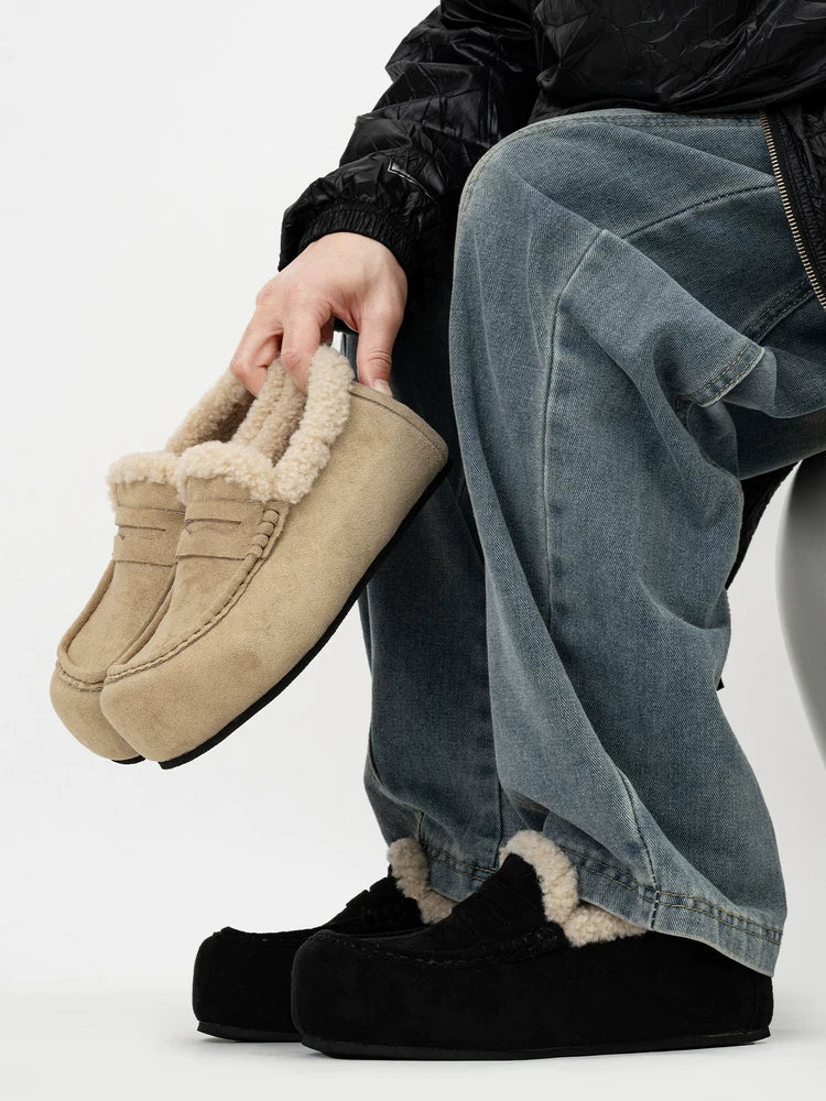 Nordic Hearth Shearling Loafers