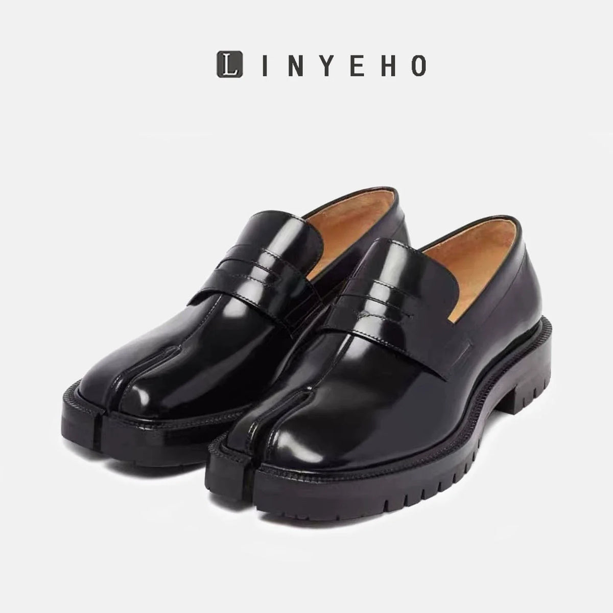 Split-Toe Platform Loafers