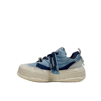 Platform Strap Lace-Up Chunky Sneakers