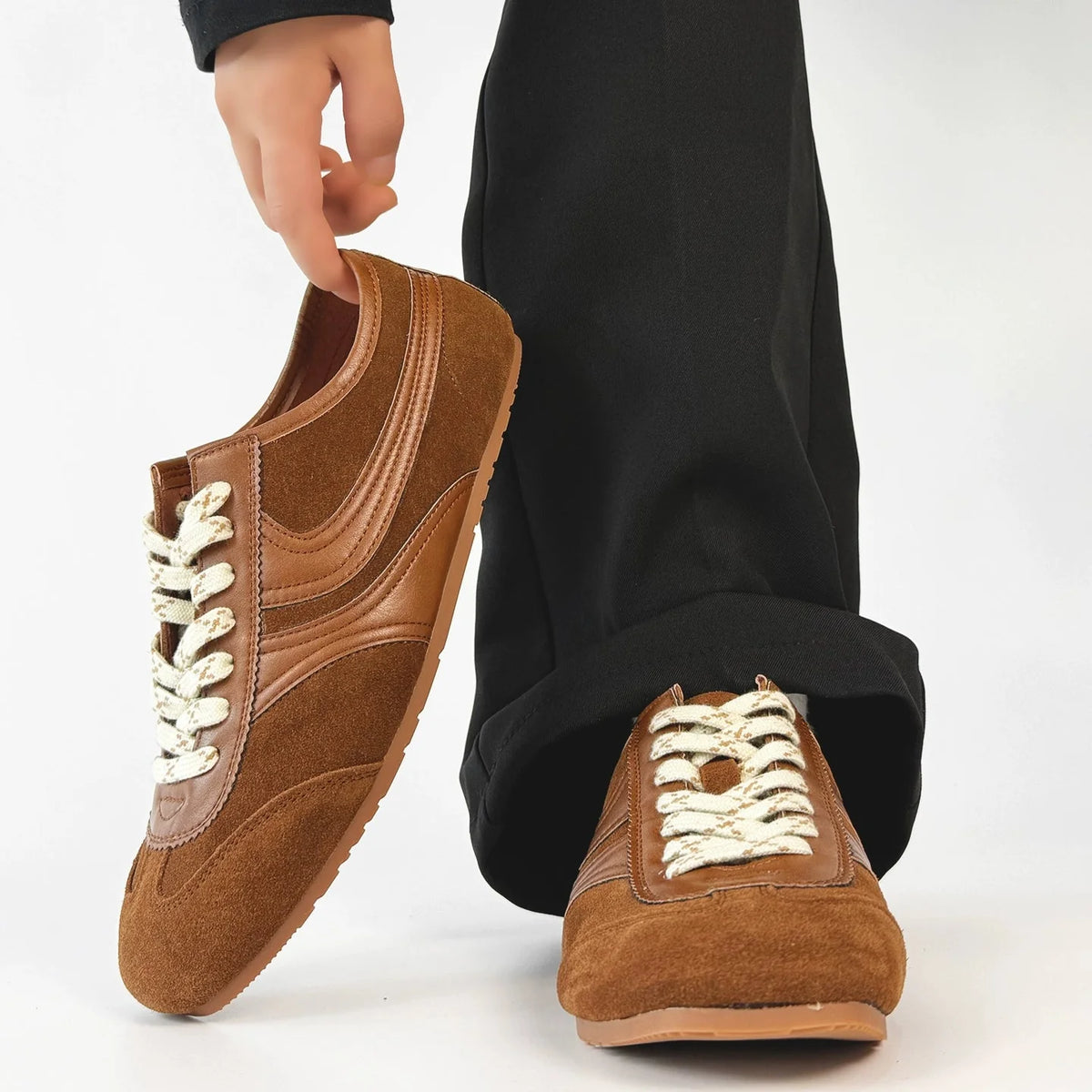 Suede Material Design Derby Sneakers