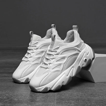 Thick Sole Mesh Lace-Up Sneakers