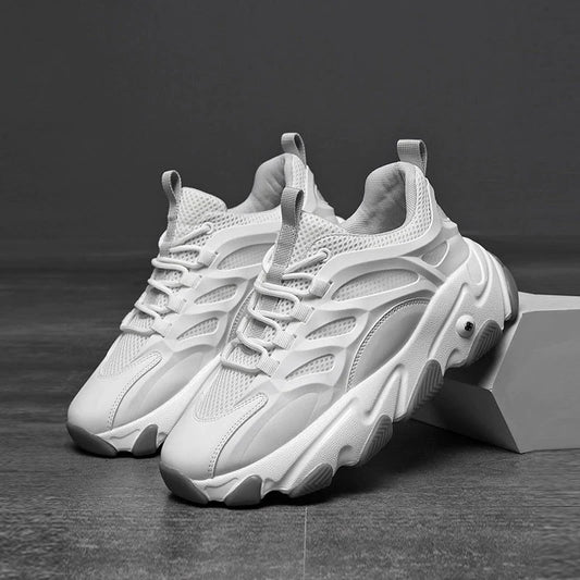 Thick Sole Mesh Lace-Up Sneakers