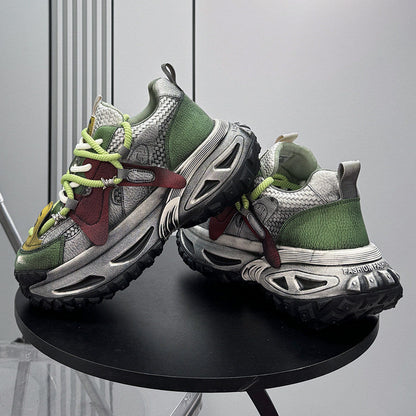 Embroidery Rope Lace Chunky Sole Sneakers