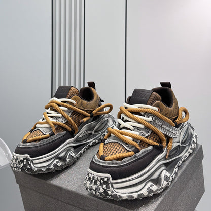 Thick-Sole Height-Increasing Dad Sneakers