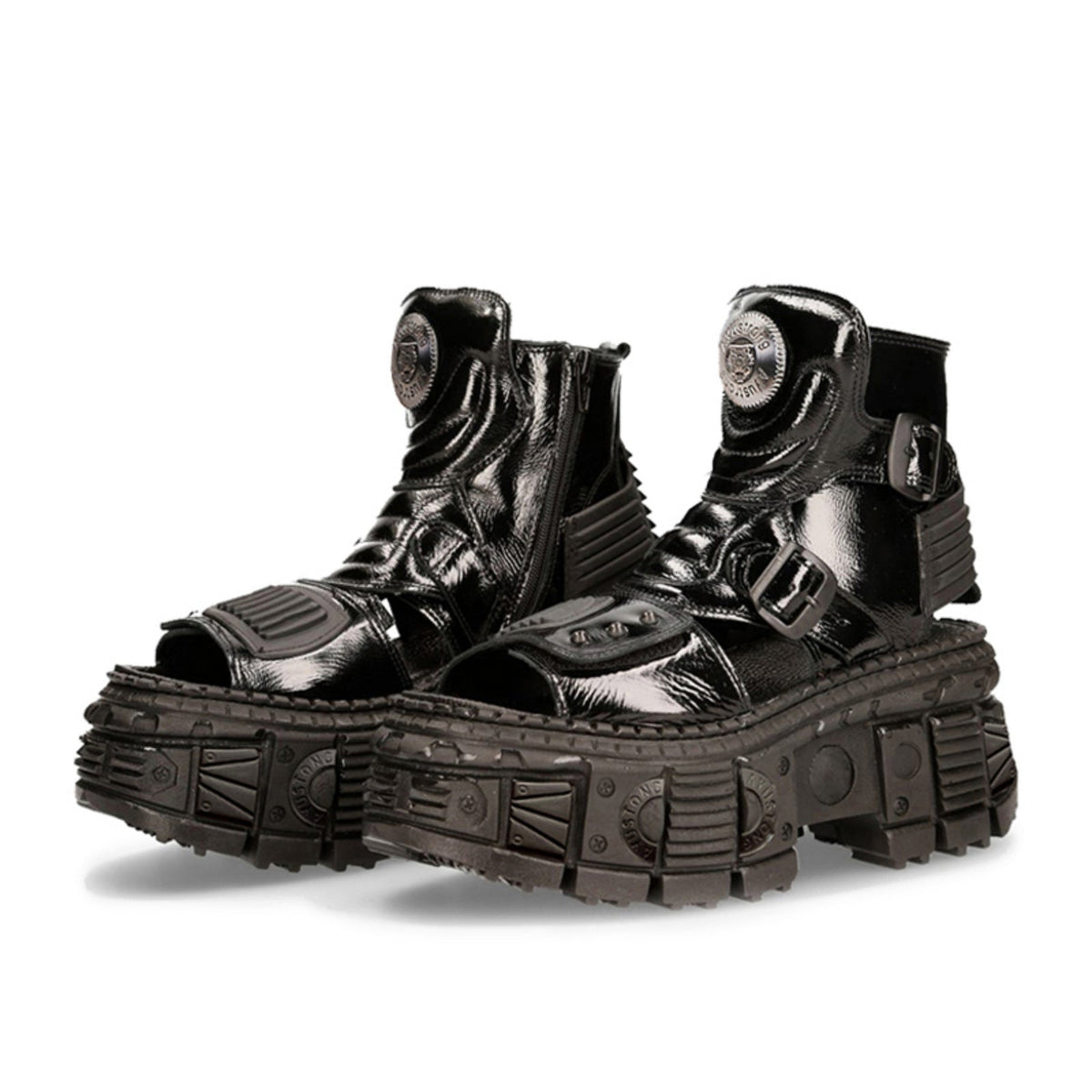 Chunky Sole Metallic Design Boots