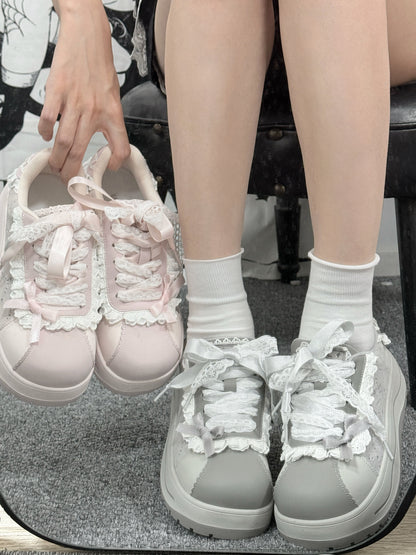Lace Trim Platform Shoes