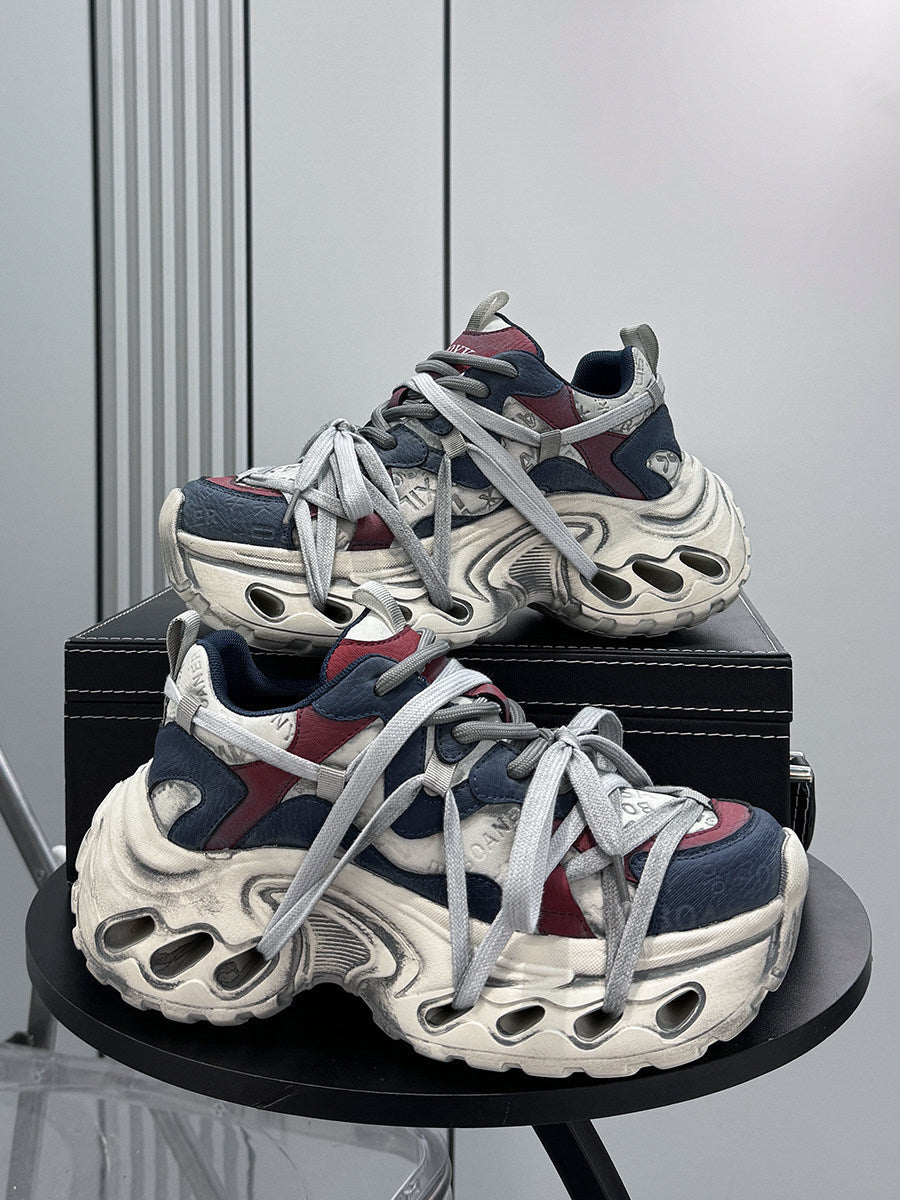 Damage Panel Chunky Sole Sneakers WN24592