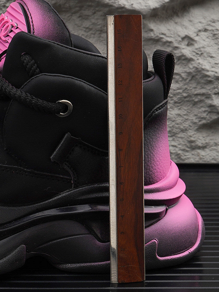 Gradient Sole Height-Increasing Dad Sneakers