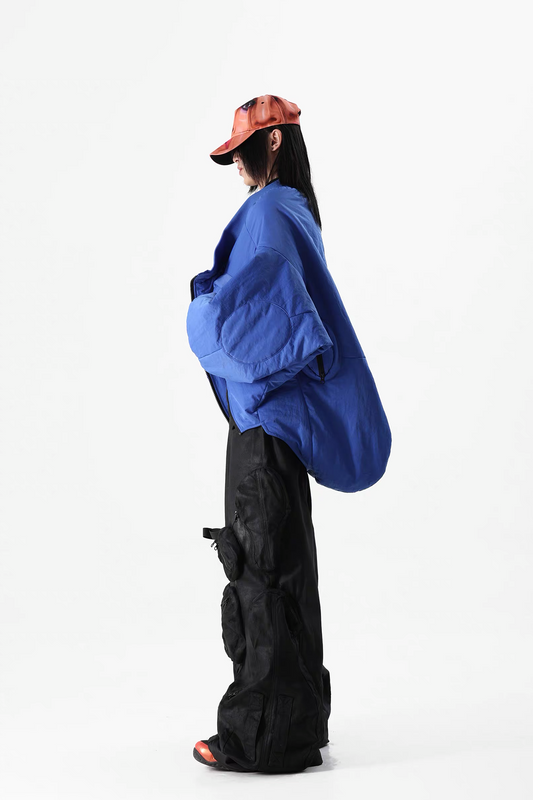 VANGUARDIA Multi-Pocket Hooded Nylon Puffer Jacket